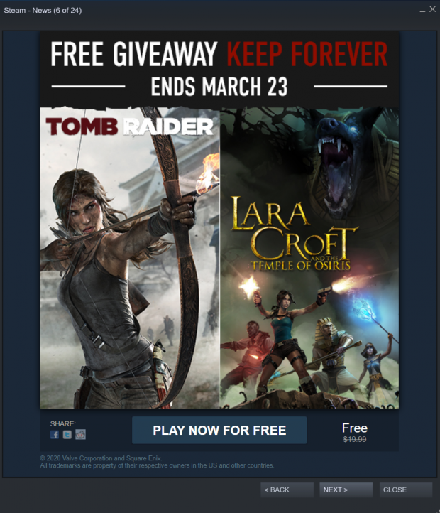 Tomb Raider gratis på Steam